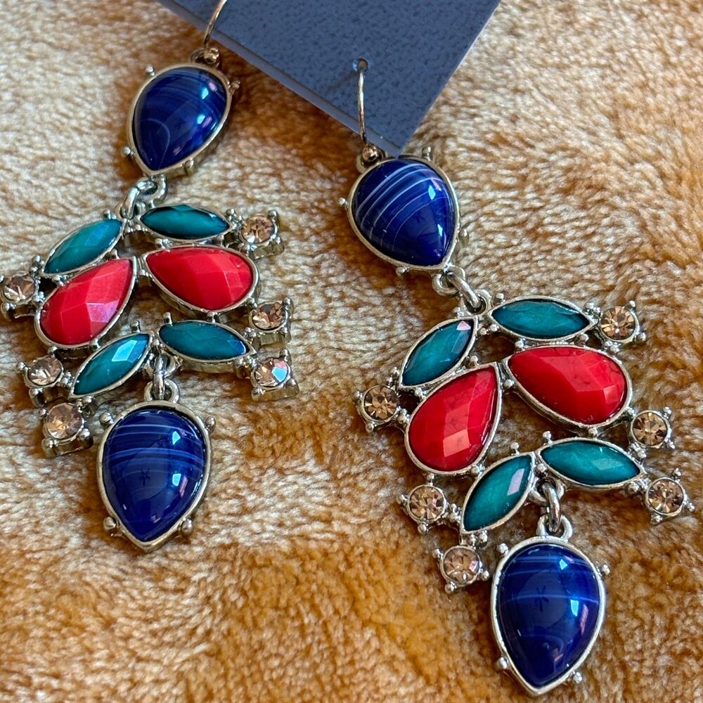Express Chandelier Drop Dangle Statement Colorful Earrings - New with tags!